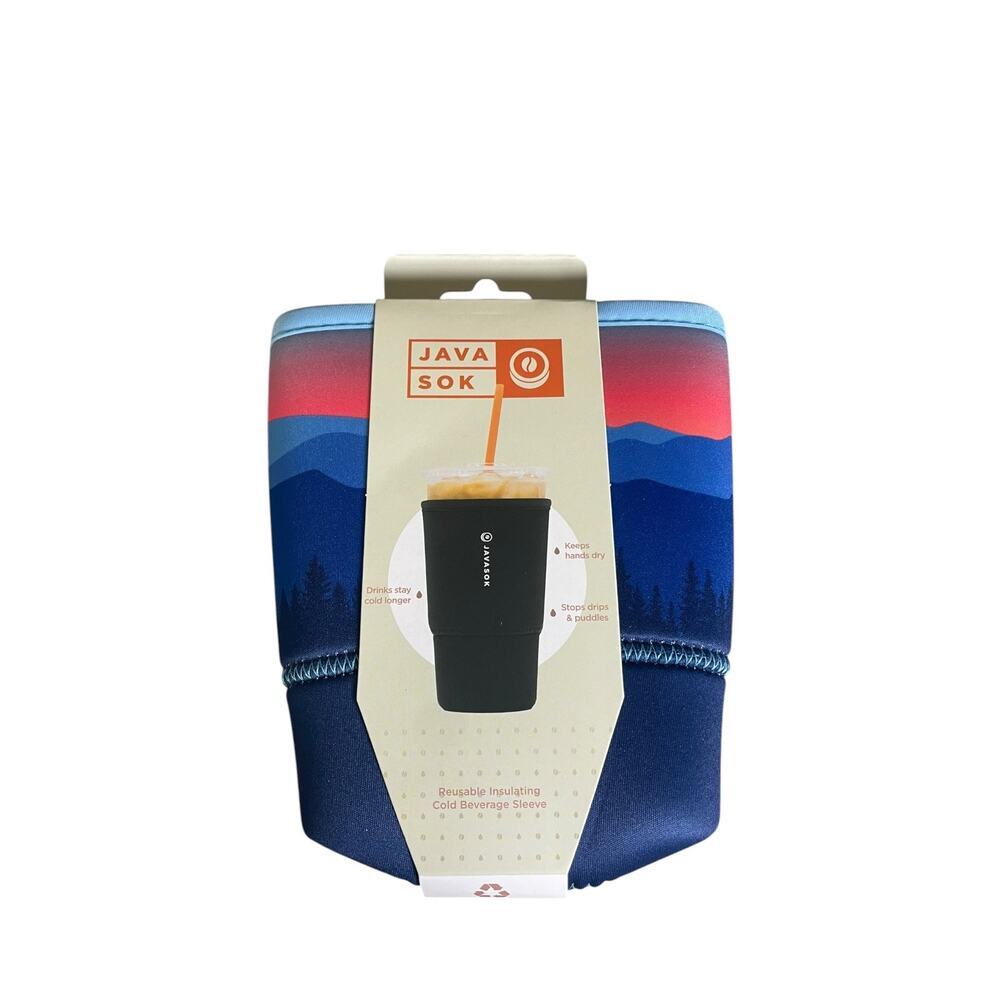 NWT Java Sok Blue Ridge Design Reusable Insulated Cold Beverage Sleeve